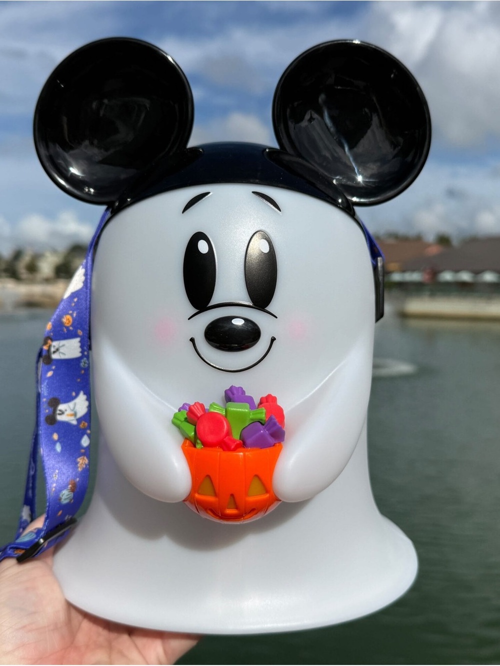Disney Parks Mickey Mouse Glow in the Dark Ghost Popcorn Bucket